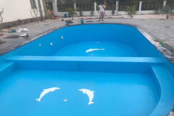 Bể bơi xây gạch ốp composite