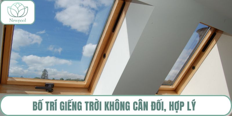 Bố trí giếng trời không cân đối, hợp lý 